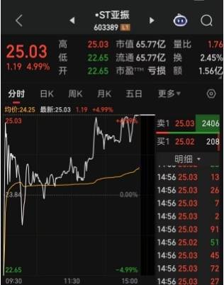 专业网上配资 上交所重拳监管后，市场资金仍旧我行我素，继续疯狂爆炒*ST亚振，尾盘*ST亚振再触及涨停，走出地天板！投资者调侃“在你面前，水电站都是弟弟”