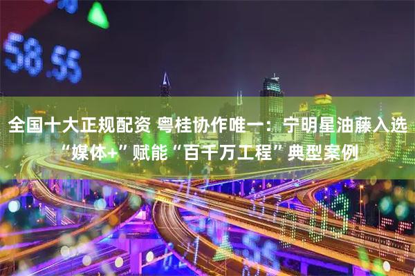 全国十大正规配资 粤桂协作唯一：宁明星油藤入选“媒体+”赋能“百千万工程”典型案例